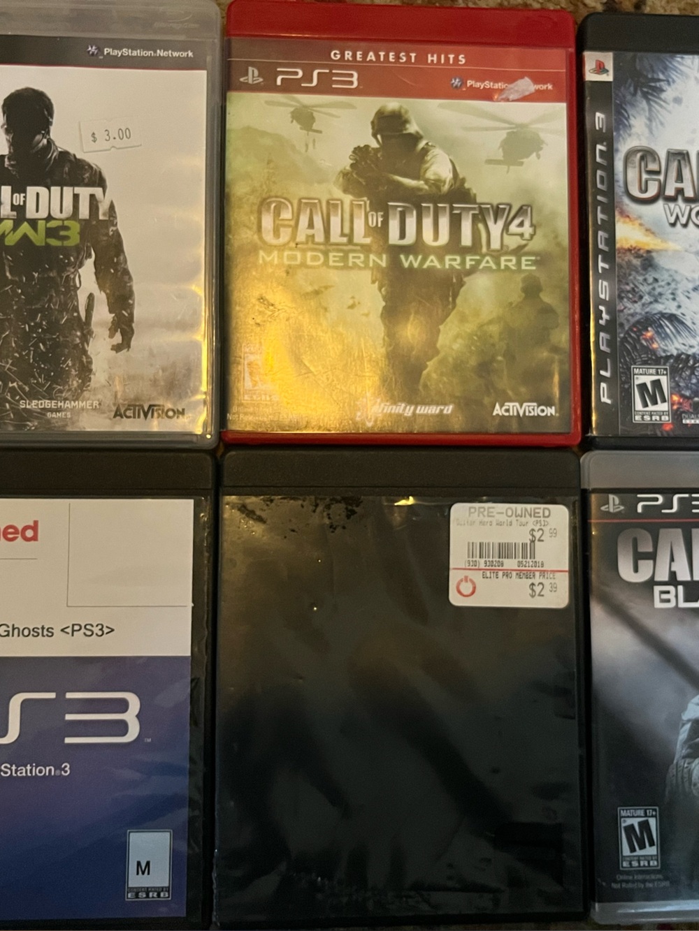 Call of Duty Modern Warfare 3, Black Ops, Black Ops II, World at war Xbox 360